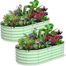 2 Pcs 6x3x1.5ft Oval Raised Garden Bed, Galvanized Raised Beds,Open-Ended Base Metal Raised Planter Beds,Garden Bed Outdoor,Planter Raised Boxes for Vegetables, Flowers,Tool-Free Asse,Green by CozyNest Decor