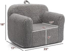 ALIMORDEN Kids Ultra-Soft Snuggle Foam Filled Chair, Toddler Cuddly Sherpa Reading Couch for Boys and Girls, Grey by CozyNest Decor