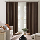 Chocolate Brown Espresso Pinch Pleated Blackout Curtains 102 Inches Long,Thermal Insulated Pinch Pleats Window Curtains Panels Drapery for Bedroom, Living Room,Office, 40" W x 102" L, Set of 2 by TinyTreasures Baby Boutique