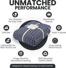 Gold Case Throw Blanket for Bed – 100% Recycled Turkish Cotton Bed Blanket – Decorative Throw Cotton Blankets for Living Room & Bedroom – Retro Navy Blue Woven Queen Blankets – 90x90 by CozyNest Decor