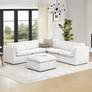 CHITA Sectional Modular Down Filled Coener Sofa, Comfty Feather V Shape Cloud Couch,FSC Certified V Shaped Couch for Living Room, 107 inch Width,4 Seat and 1 Middle Corner, Cream by CozyNest Decor