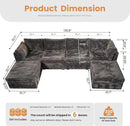 HOOOWOOO Modular Sectional Sofa,6 Pieces Sectional Couches for Living Room,131X66 L Shaped Cloud Couch with Ottoman Chaise Set(Grey Velvet Corduroy) by CozyNest Decor