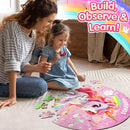 ZIZZ Unicorn Toy for Girls Kids - Best 70 Pieces Unicorn Floor Puzzle for Kids Age 3 4 5 6 7 8 Years Old Girls Learning & Educational Games Toys Toddlers Gifts for Birthday Christmas Party Activity by TinyTreasures Baby Boutique