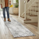 Washable Area Rugs 2'x6' Non-Slip Modern Abstract Soft for Living Room Entryway Bedroom Nursery, Print Pattern, Gray White Grey by TinyTreasures Baby Boutique