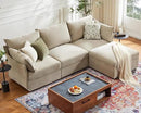 102.6" Modular Sectional Sofa, L Shaped Couch Set for Living Room, 3-Seater Comfy Cloud Couches with Movable Storage Ottoman,DIY Combination - Chenille Beige by CozyNest Decor