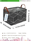 LANGYASHAN Rectangular Storage Bin Collapse Canvas Fabric Cartoon Storage Basket with Handles for Organizing Home Kitchen Boys and Girls Toys Office Closet Shelf Baskets (Black Diamond) by TinyTreasures Baby Boutique