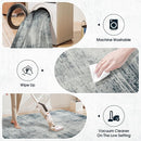 5x7 Area Rugs for Living Room Bedroom, Abstract Washable Rugs with Non-Slip Backing, Stain Resistant Indoor Floor Carpet for Dining Room Table Nursery Hallway Home Office-Blue/Ivory by TinyTreasures Baby Boutique