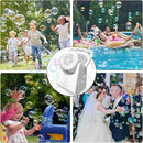 Bubble Machine Automatic Bubble Blower for Kids Batteries Operated Portable Bubble Maker Electric Bubble Machine Adjust Angle by 90° Indoor Outdoor Toy for Birthday Party Wedding (Portable White) by TinyTreasures Baby Boutique
