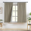 RAIN CITY Taupe Blackout Curtains Back Tab Rod Pocket Curtains 63 Inches Long, Linen Burlap Textured Room Darkening Curtains for Bedroom Nursery 2 Panels 50x63 by CozyNest Decor