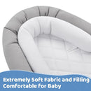 Pro Goleem Infant Car Seat Insert, Babybody Support for Toddler, Soft Minky Preemie Car Seat Insert, 2-in-1 Reversible, Perfect for Carseats, Strollers, Swings, White and Grey by TinyTreasures Baby Boutique