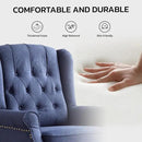 EBELLO 2 Pcs Pushback Recliner Chairs, Fabric Armchair Push Back Recliner with Rivet Decoration, Single Sofa Accent Chair for Living Room, Bedroom, Blue by CozyNest Decor