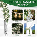VINGLI Garden Arbor, Arch Archway for Wedding Ceremony Party, Steel Garden Trellis for Plant Climbing, Christmas Garden Decorations Pergola for Garden, Backyard, Lawn (Black, 75.5x22.8x94.5in) by GreenHaven Gardens