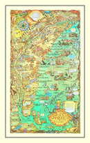 Vintage Map of The Grand Strand of South Carolina, 1972