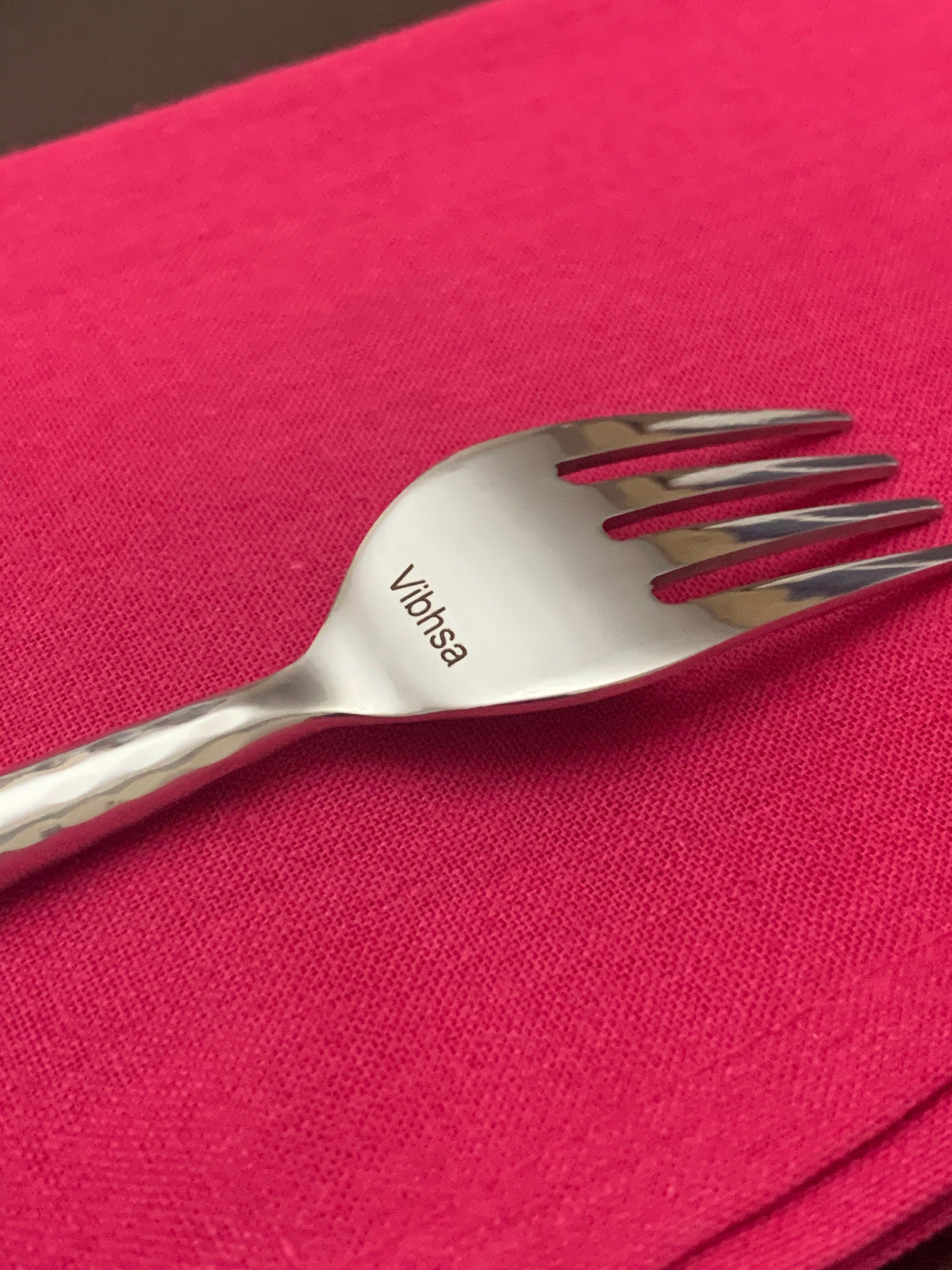 Hammered Silver Flatware Stainless Steel Set of 20, photo 6 of 10