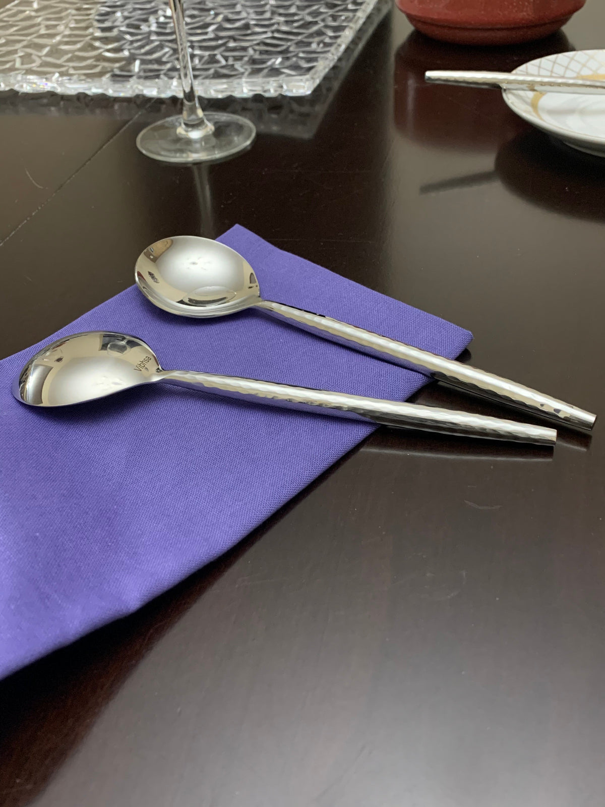 Hammered Silver Flatware Stainless Steel Set of 20, photo 7 of 10