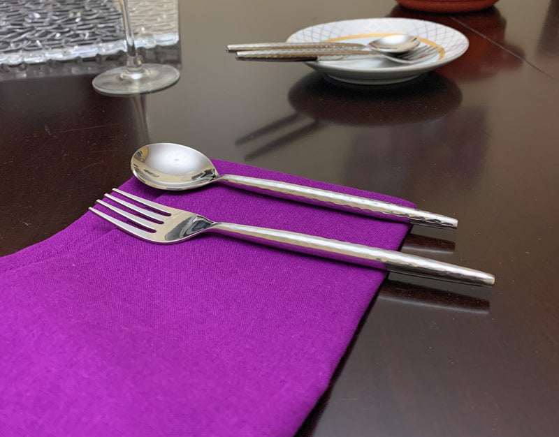 Hammered Silver Flatware Stainless Steel Set of 20, photo 9 of 10