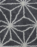 CHICOS HOME Bath Rug Geometric Pattern in Grey & Ivory