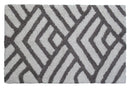 CHICOS HOME Bath Rug Geometric Pattern in Grey & Ivory