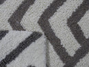 CHICOS HOME Bath Rug Geometric Pattern in Grey & Ivory