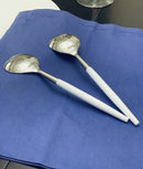 Vibhsa 6-PC Stainless Steel Soup Spoon (Hammered Mouth, White)
