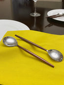 Stainless Steel Tablespoons Set of 6 Piecces-Brown