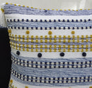 Designer Striped Pillow with Mini Poms and Tassels 20"x20"