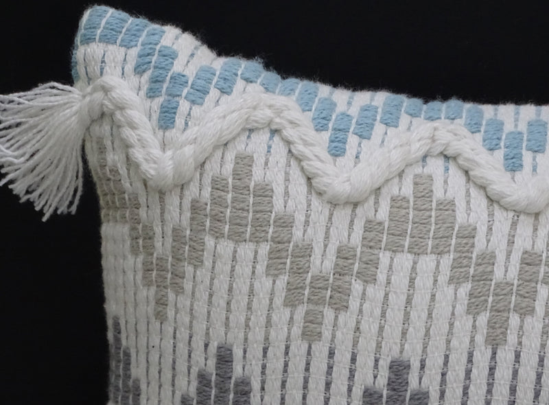 Chevron Throw Pillow for Sofa with Braid and Tassels 14"x24", photo 4 of 5