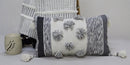 Melange Striped Throw Pillow with Large Poms and Tassels 14"x24"