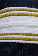 Multi Color 18"x18" Indoor Outdoor Pillow with Braid for sofa