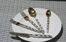 Golden Stainless Steel Flatware Set of 5 PC (Twsited)