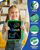 Bravokids 12 Inch LCD Writing Tablet for 3 Year Olds - Electronic Drawing Pad and Doodle Board as Educational Birthday Gifts for Girls and Boys (Green) by TinyTreasures Baby Boutique