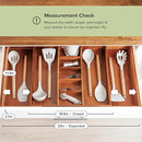 Adjustable Kitchen Drawer Organizer for Utensils and Junk, Food-Safe Contract Grade with 100% Sustainable Wood, Non-Slip, Expandable from 18.5 to 33 Inches Wide - Natural Acacia by CozyNest Decor
