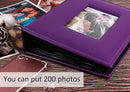 RECUTMS Photo Albums With 4x6 200 Photos Pocket Album Cover Slide In Photo Picture Small Photograph Album For Family Wedding Children Holiday Anniversary Album PU Leather photo albums（Purple） by TinyTreasures Baby Boutique