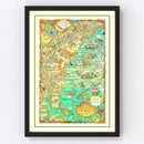 Vintage Map of The Grand Strand of South Carolina, 1972