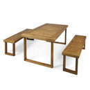 Outdoor Dining Set - Sandblast Natural Finish by HouseOfZazla