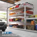 REIBII Garage Shelving, 4 Tier Storage Shelves Load 2550LBS, Adjustable Garage Shelving Heavy Duty, Metal Shelves Unit for Basement, Warehouse, 48" W x 60 "H x 24" D, Galvanized by CozyNest Decor