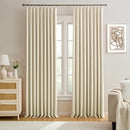 KEQIAOSUOCAI Pleated 60 Wide Curtains for Windows 105 inch Length - Solid Thermal Insulated Pinch Pleats Panels for Living Room (Cream Beige, W60 x L105, 2 Panels = 120" Wide) by TinyTreasures Baby Boutique
