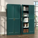 Kitchen Pantry Cabinet,71”Green Metal Pantry Storage Cabinets with Doors and 4 Adjustable Shelves,Kitchen Cabinet with 2 Gold Handles,Tall Cabinet for Livingroom, Bathroom by CozyNest Decor