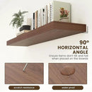 Deep Floating Shelves for Wall - 55 Inch Wide x 12 Inch Deep Wall Shelves Set of 1 - Rustic Walnut Color Wood Shelves for Living Room, Bathroom, Laundry Room, Bedroom, Kitchen, Home Office by CozyNest Decor