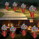 Homight Solar Metal Agave Butterfly Flower Stick Garden Sculpture - Outdoor Christmas Lights, Swaying Solar Lights Gift (2 PCS RED) by CozyNest Decor