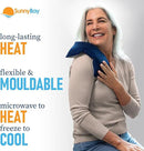 SunnyBay Odorless Small Microwave Heating Pad, Microwavable Versatile Neck and Shoulder Wrap for Back Pain and More, Moist Heat Plush-Cotton Pad with Hydra-Beads, 6x11 in, Blue-Grey by CozyNest Decor
