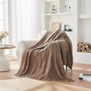 CozeCube Check Knit Throw Blanket, Light Brown Checkered Throw for Couch, Decorative Christmas Soft Cozy Warm Knitted Blanket for Bed Sofa Living Room, 50"X60" by CozyNest Decor