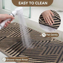 Front Door Mat Outside Entrance, Non Slip Rubber Backing, Trap Dirt and Moisture, Easy Clean Low Profile Welcome Floor Mats for Patio Porch Indoor Outdoor Entry Mat, 24x35 Inch, Brown by CozyNest Decor