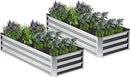 2PCS 6x2x1FT Galvanized Raised Garden Bed,Planter Raised Beds-Metal Garden Box,Large Plant for Outdoor Planting, Vegetables Bed,Flower,Herb-Sliver by GreenHaven Gardens