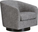 CHITA Swivel Accent Chair, FSC Certified Upholstered Fabric Barrel Chair for Living Room, Fully Assembled, Pebble Grey by CozyNest Decor