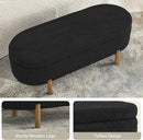 Furniliving 46” Storage Benches, End of Bed Bench with Button-Tufted Large Upholstered Storage Ottoman Teddy Window Bench with Storage Shoe Cabinet Bench, for Bedroom, Entryway, Closet, Black by CozyNest Decor