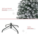 HOMCOM 6' Tall Unlit Snow-Flocked Slim Artificial Christmas Tree