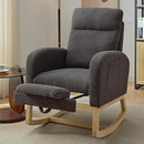 NIOIIKIT Modern Nursery Rocking Chair, Teddy Upholstered Rocking Chair with Footrest, Comfortable Rocker Chair with Side Pocket, Rocker Chair for Living Room, Bedroom, Nursing Room (Grey) by TinyTreasures Baby Boutique