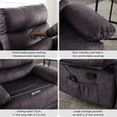 Oversized Recliner Chair Extra Wide Large Recliner for Adults 350lbs with Lumbar Support Pillow Nursery Chair Living Room (Manual, GREY-6002) by CozyNest Decor