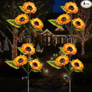 4-Pack Solar Powered Sunflower Garden Lights, LED Outdoor Decor Solar Light Flowers for Yard Patio Ground Lawn Landscape, Decorative Artificial Flower Bright Night Outside by GreenHaven Gardens